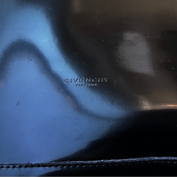 Givenchy Parfums Patent Faux Leather Tote Bag Purse Single Pocket Shoulder Black - Picture 5 of 5